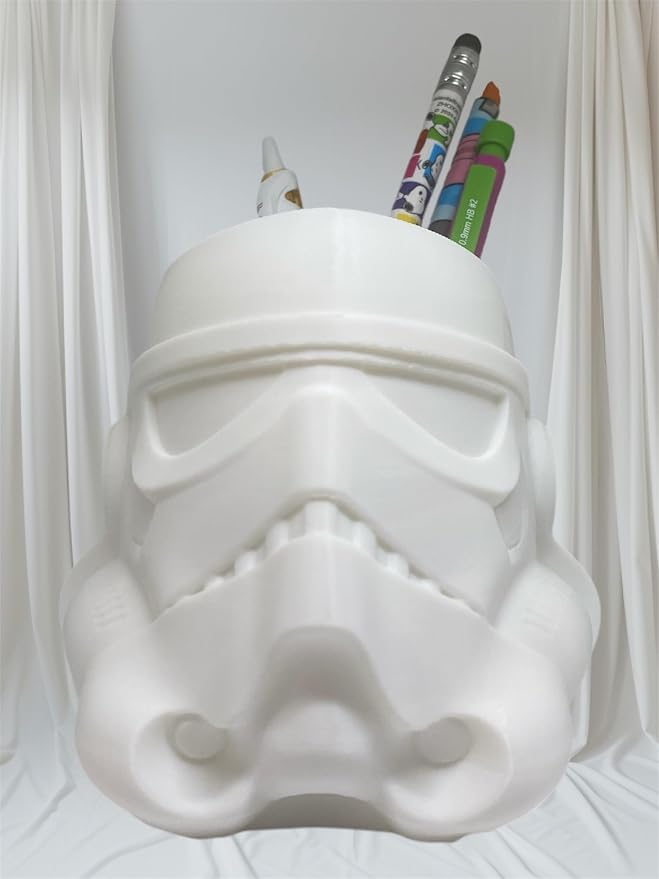 Stormtrooper Pen and Pencil Holder, White vase for plants 3D PRINTED