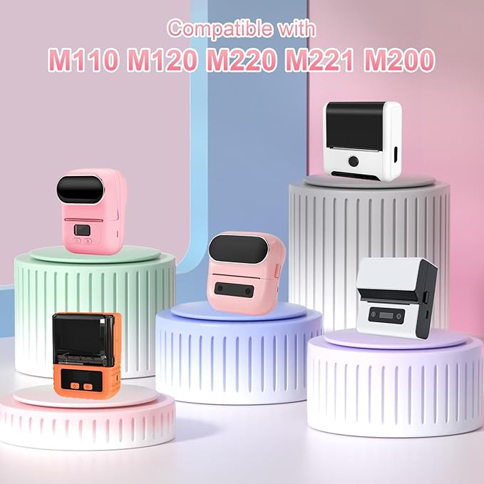 3 Rolls Thermal Labels,50x50mm Colorful Label Stickers for Phomemo M110/M220/M120/M221 Label Maker Printers, Gradient Flower Edge Paper for Name, Logo, Design, DIY, QR Codes