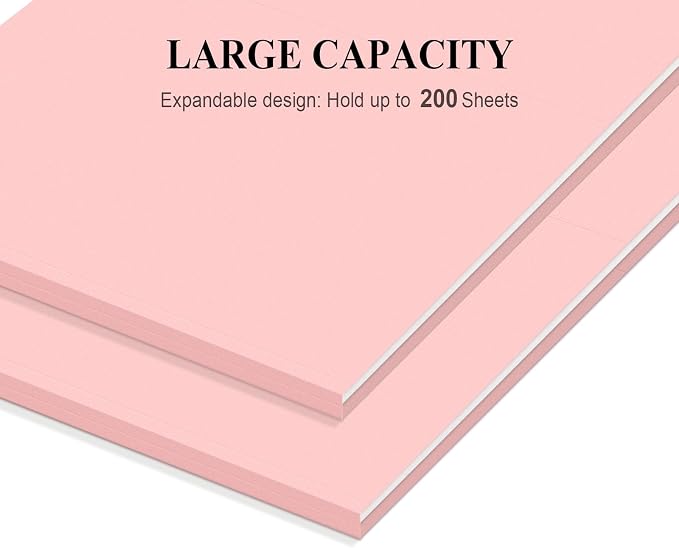 ViVin Hanging File Folders 24 Pack,Letter Size with 1/5-Cut Adjustable Tabs, Pink, Reinforced File Organizer for Office Desk, Home Filing Cabinet & School Drawer