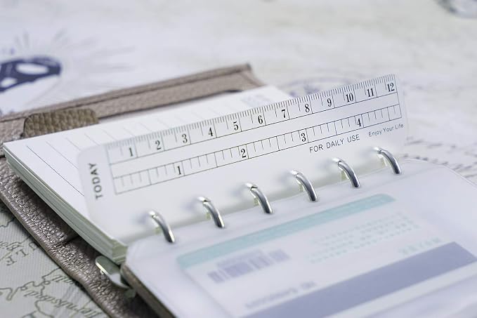 Moterm 2 PCs Page Lifter(Transparent Separator), 1 PC Bookmark Ruler, 1 PC PVC Storage Card Holder and 1 PC Zipper Bag for A7 Planner