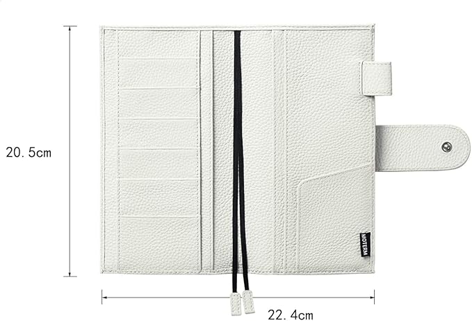 Moterm Leather Cover for Hobonichi Weeks - Fits Hobonichi Weeks/Weeks Mega, with Back Pocket (Pebbled-Cream)