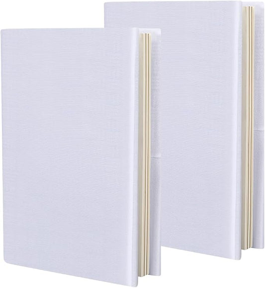CRASPIRE 2Pcs White Stretch Book Cover Stretchy Book Covers 9 x 14in Wrap Sleeve Up to 9 x 11in Rectangle Elastic Cloth Washable Reusable Durable Protective Cover for Hardcover Book Paperback Textbook