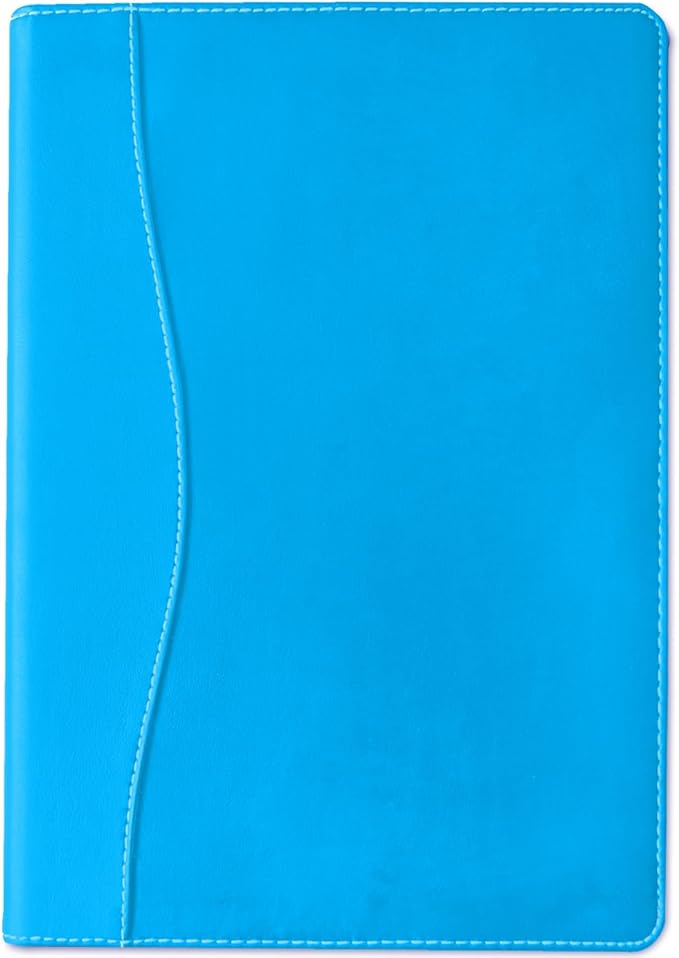 Padfolio Binder A5 Document Organizer with Refillable Lined Notepad, Junior Size Folder Portfolio for Men Women,Electric Blue