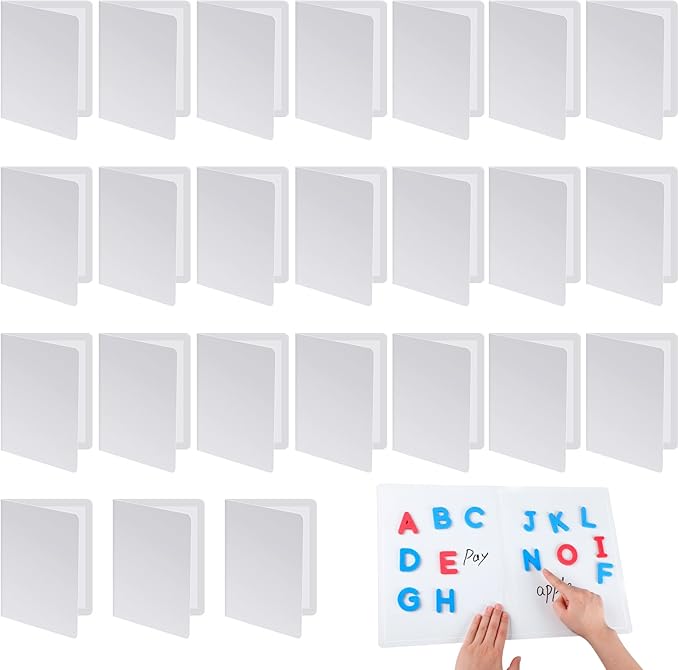 Motipuns 24 Pcs Folding Magnetic Dry Erase Activity Boards Foldable Magnetic Board Dry Erase Learning Project Scrum Folding Whiteboard for Students School Classroom