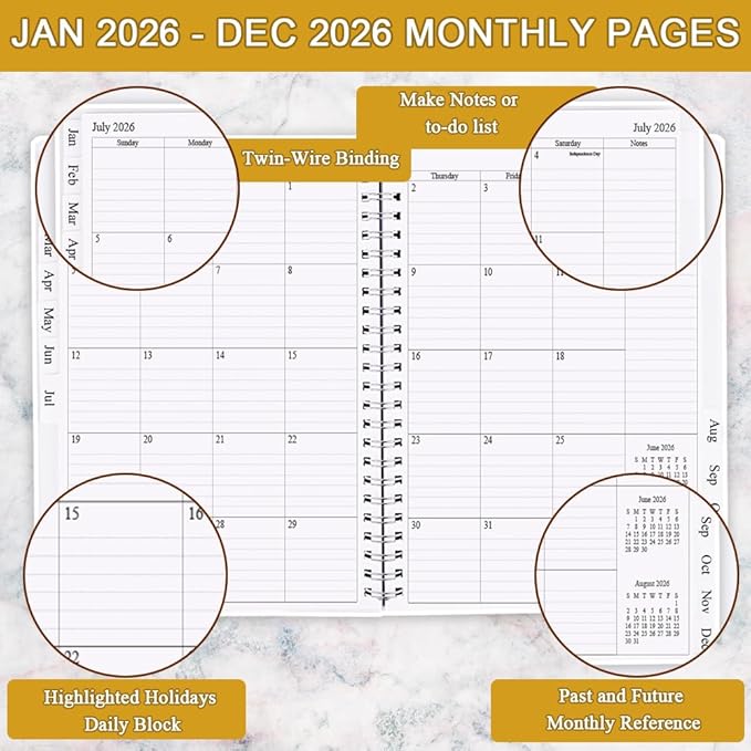2026 Planner - Planner 2026 from January 2026 - December 2026, Monthly and Weekly Calender with 12 Tabs, 8.5" x 11", Green Leaf