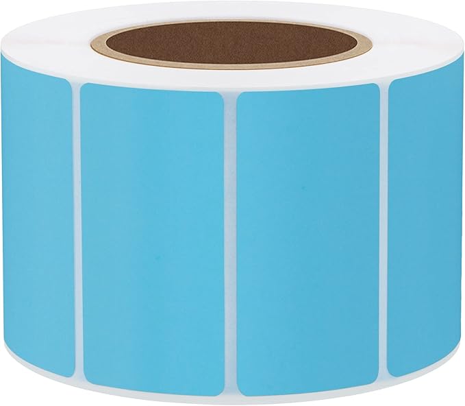 Hybsk 2x1 inch Color Direct Thermal Labels for Shipping, Barcodes, Address, Compatible with Rollo Label Printer & Zebra Desktop Printers (2"x1",Light Blue)