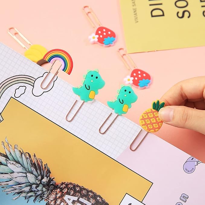 ELANE 36 pcs Silicone Paper Clips Bookmarks Dispenser Bookmark Memo Clip for School Teacher Office Supply Student Stationery. (Colorful)
