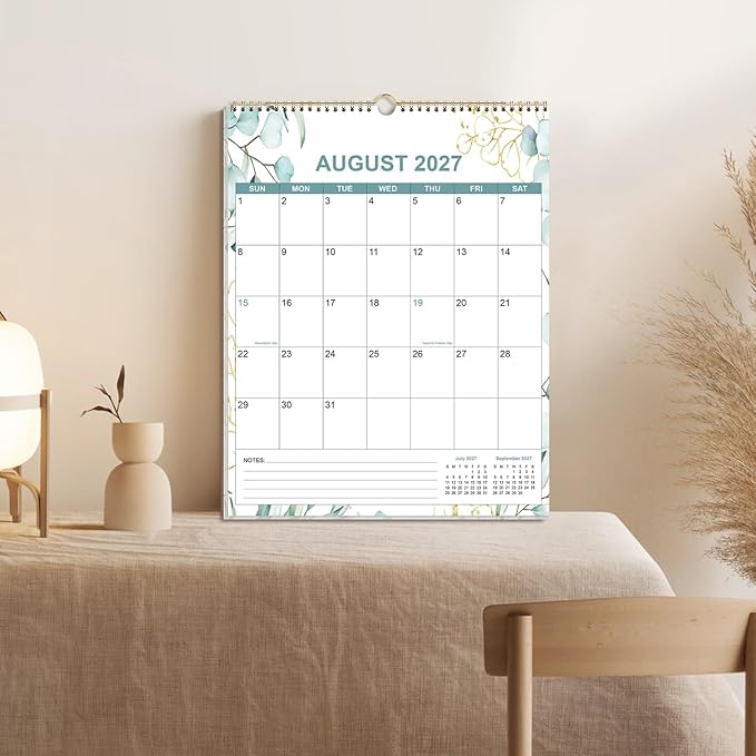 2026-2027 Calendar - Calendar 2026-2027 from June 2026 - December 2027, 19 Months Calendar/Planner with Thick Paper, 12" x 14.5", Vertical, Leaf