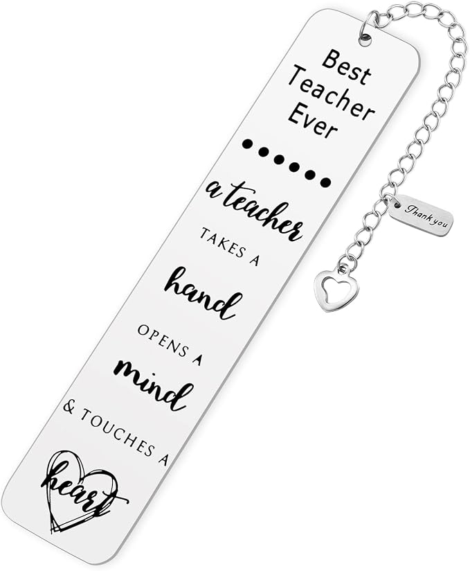 Teacher Gifts for Women Men, Teacher Graduation Gifts - Best Teacher Ever Thank You Appreciation Metal Bookmark Birthday Christmas Retirement Teacher Gifts from Students