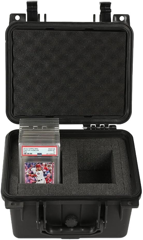 Storage Box for Collectible Cards, Tools, Screws, Craft Supplies DIY Adjustable Organizer Box with Removable Dividers & Protective Foam, Lightweight Stackable Storage Container Black Buckle