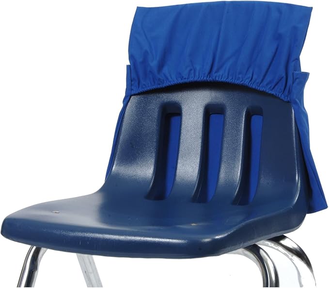 Seat Sack Elastic Classroom Chair Storage Pocket - 12-17 Inches, Blue - Stretch for Multiple Size Chairs - Organizer, Durable and Spacious, Storage and Organization