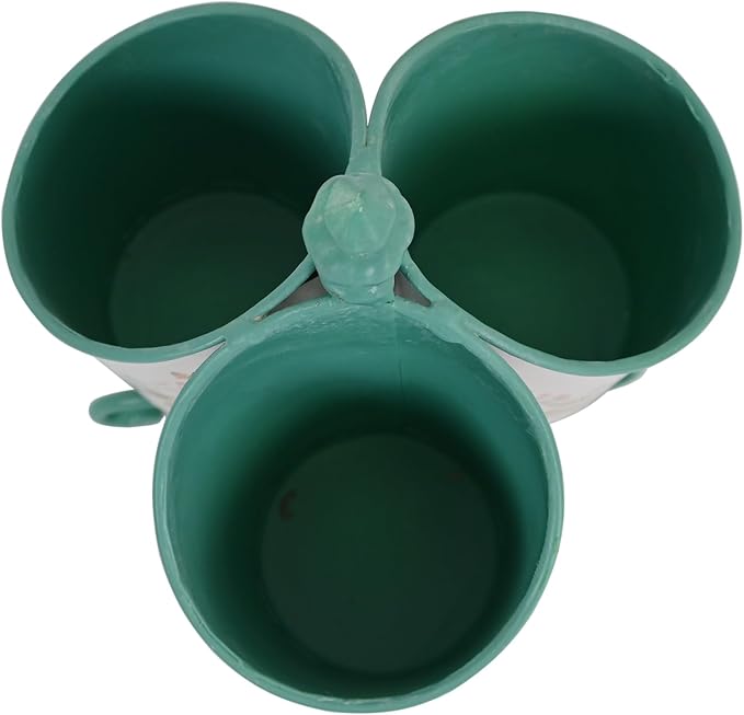 360° Rotating Metal Pen Holder for Desk, Cute Floral Bird Desktop Organizer with Dome Roof, Pencil Cup & Remote Control Holder for Home Office (Green)