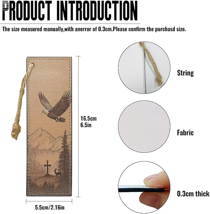 Leather Bible Cover,Bible Case for Men Large Size Bible Covers,Bible Study Case, Bald Eagle Cross,X-Large