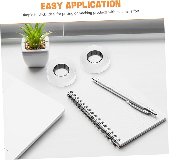 TEHAUX 10rolls Pricemarker Labels Paper Roll Replacement Paper Efficient Package Marking for Supermarkets Retail Stores