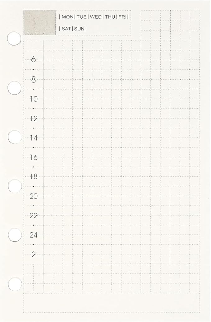 Zelten 45 Sheets 90 Pages Colorful Loose Leaf Punched Paper Refills Paper for 6 Hole Binder Personal Organizer Diary Notebook Refillable Planner (A7, Daily Planner)