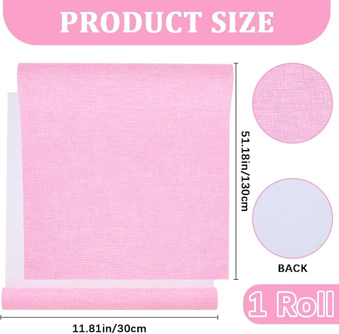 CRASPIRE 51 x 11.8 Linen Book Cloth Pearl Pink for Book Binding A4-A8 Fabric Surface Paper Backed Bookcover Album Scrapbooking Archival DIY Covering Protector Bookcloth Bookbinding Supplies