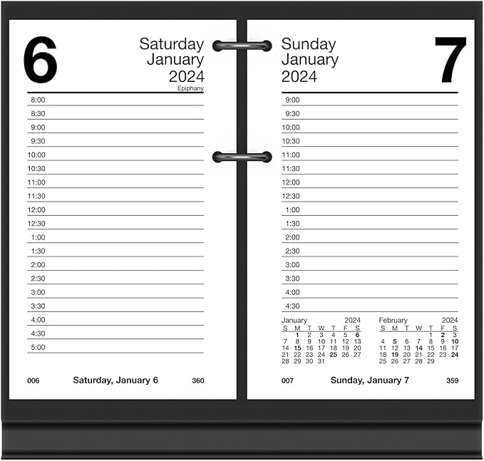 AT-A-GLANCE 2024 Daily Desk Calendar Refill, 3-1/2" x 6", Standard, Loose-Leaf (E7175024)
