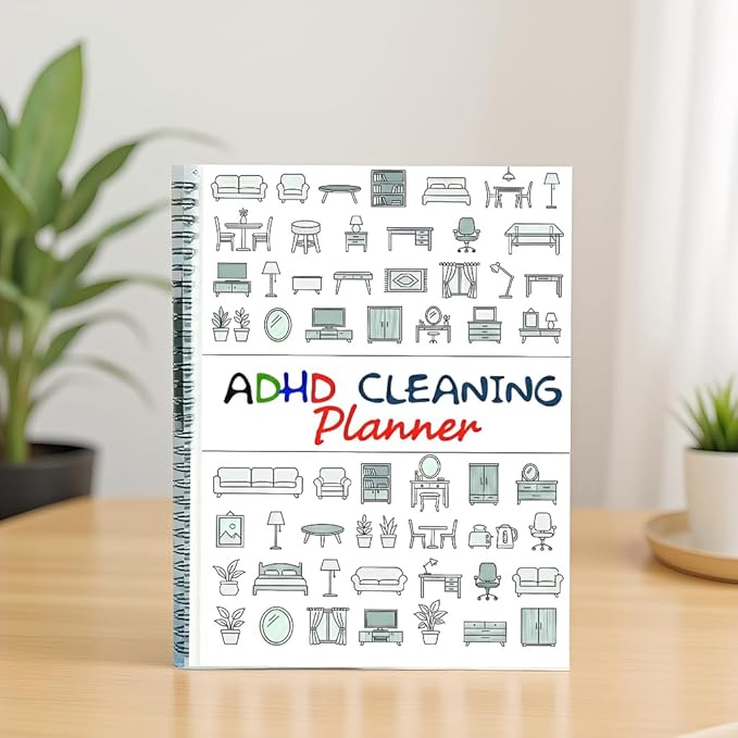 ADHD Cleaning Planner, Daily Weekly Monthly Household Cleaning Schedule, 8.27 x 11.22 inch Chore Chart Organizer