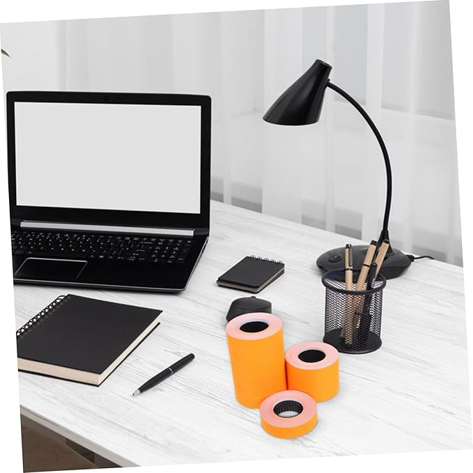 10rolls Orange Price Tag Stickers Double Line Price Label Paper for Markers Labels Per Roll for Supermarkets Retail Shops and Warehouses