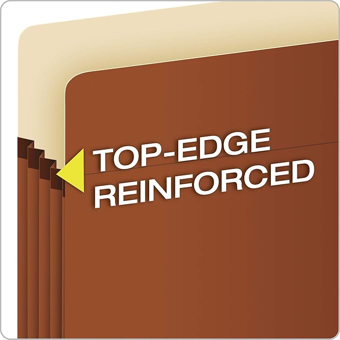 Pendaflex Expanding File Pockets,Letter Size,File Organizer for School,Home or Office,5.25" Expansion,Reinforced with Dupont™ Tyvek® Material,Letter Size,Redrope,10 Per Box (1534G-OX),(Pack of 5)