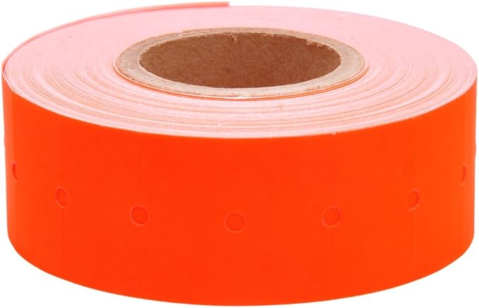 Fluorescent Red Removable Adhesive Labels to fit Motex® MX5500 Price Guns 16 Pack (Free Ink roll Included)