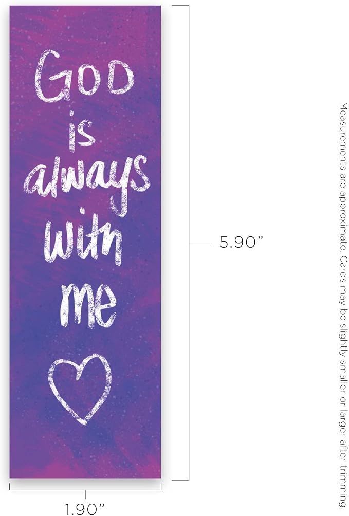 Children and Youth Bookmark, God is Always with Me, Psalm 16:8, Pack of 25, Handouts for Classroom, Sunday School, and Bible Study