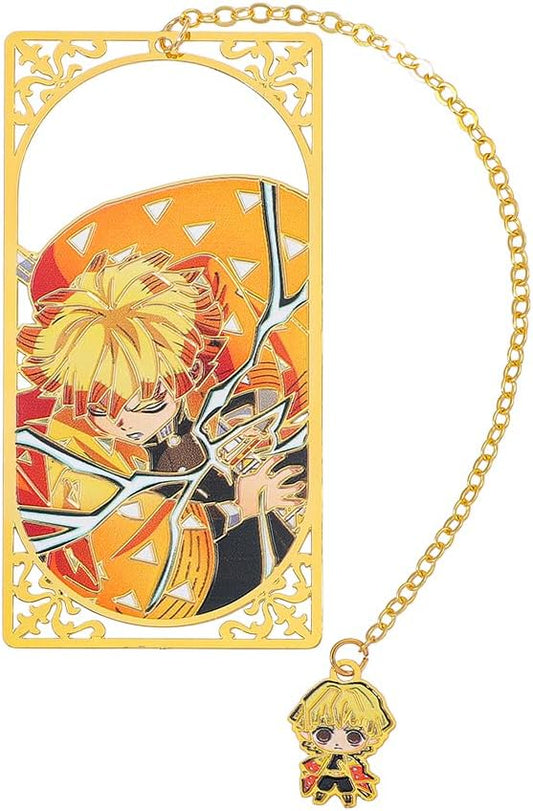 Demon Kamado Bookmark Page Mark, Anime Tanjiron Zenitsu Giyuu Kyoujurou Figure Reading Tool, Stationery Gifts for Reading Lovers Bookworm (Style C)