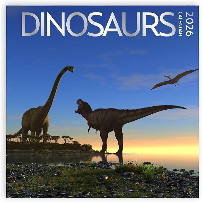 2026 Dinosaur Large Wall Calendar with Sticker Pack | Large 12" x 24" (Open) Wall Calendar 2026 | Gift for Dinosaur Lovers