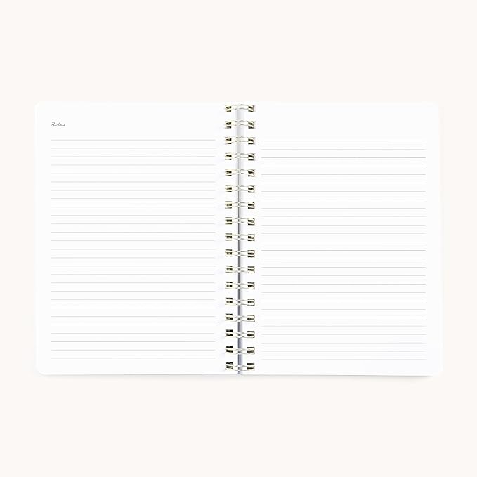Simplified 12-Month Spiral Softcover Weekly Planner — Happy Stripe — 2026 Calendar Year Organizer with Stickers, Pockets, and Flexible Cover