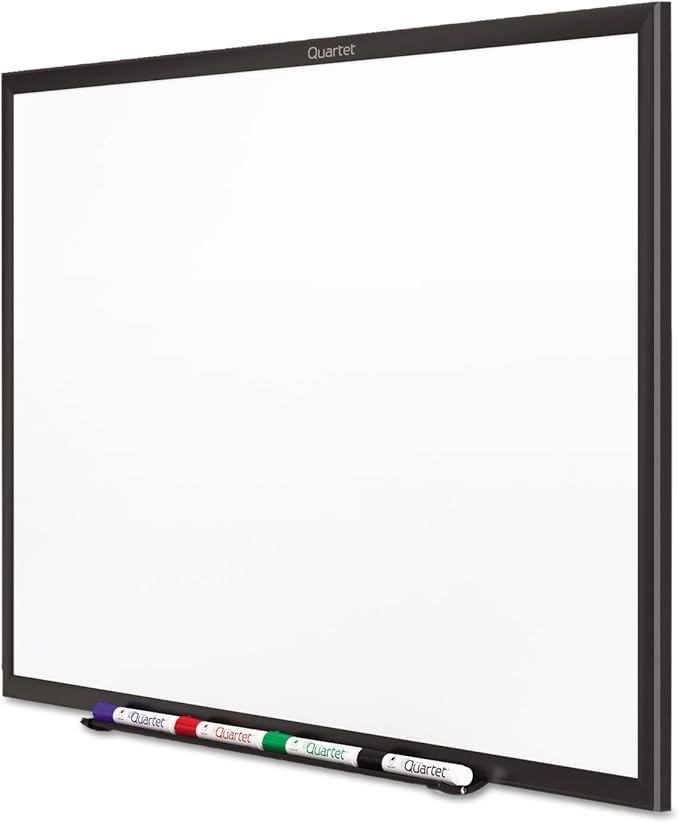 Quartet Dry Erase White Board 48"W x 36"H Non-Magnetic Whiteboard, Total Erase, Black Aluminum Frame (S535B)