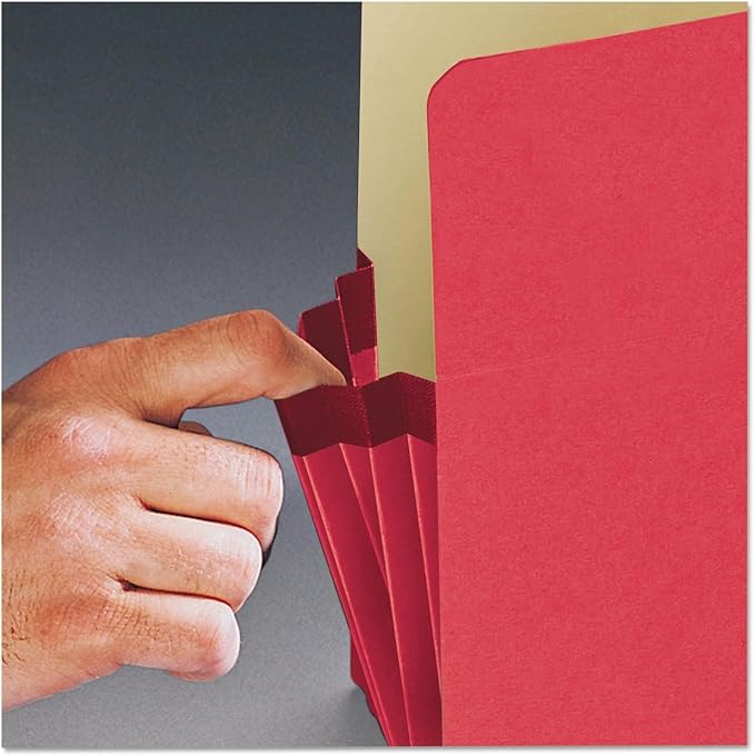 Smead File Pocket, Straight-Cut Tab, 1-3/4" Expansion, Letter Size, Red, 50 per Box (73221)