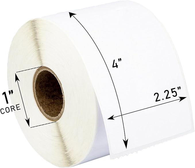 HOUSELABELS 2.25" x 4" Mailing Labels on 1" Core Compatible with Zebra and Rollo Printers, 2 Rolls / 350 Labels per Roll