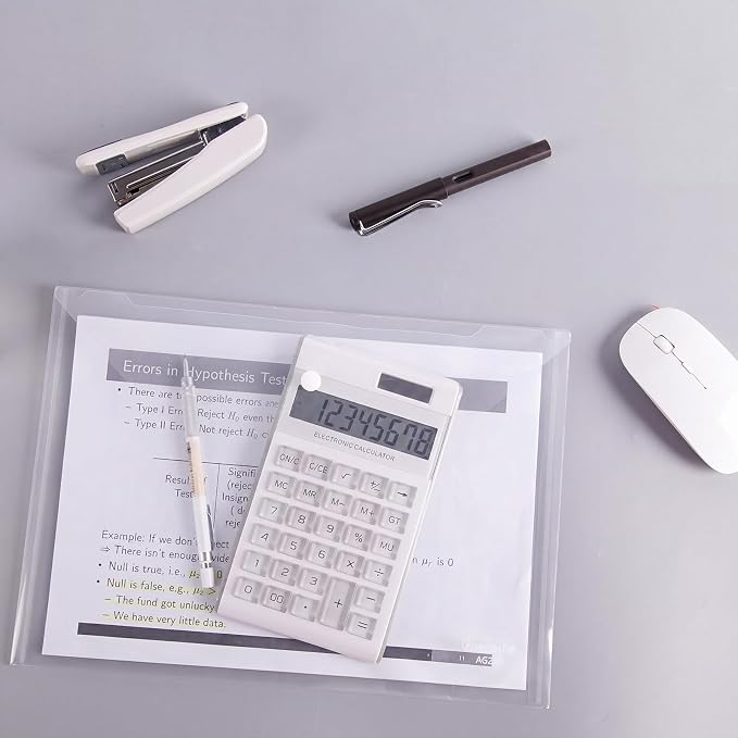 EOOUT 30pcs Plastic Envelopes, Clear Reusable Poly Envelope Waterproof File Folder with Snap Button, US Letter, A4 Size, for School Office Supplies