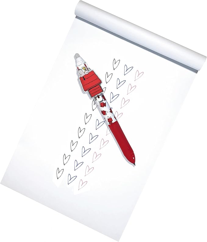 OOLY x Peanuts Snoopy 3 Color Erasable Gel Pen - Multicolor with Black, Blue and Red Ink - 0.7mm Cute Erasable Gel Pen for School, Ages 6 and Up