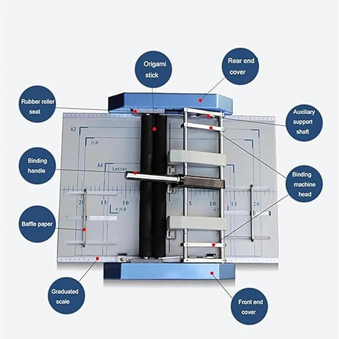 Heavy Duty Paper Stapler, A3 Booklet Making Machine with 20 Sheet Capacity, 5 Nail Positions and Support Various Discount Methods