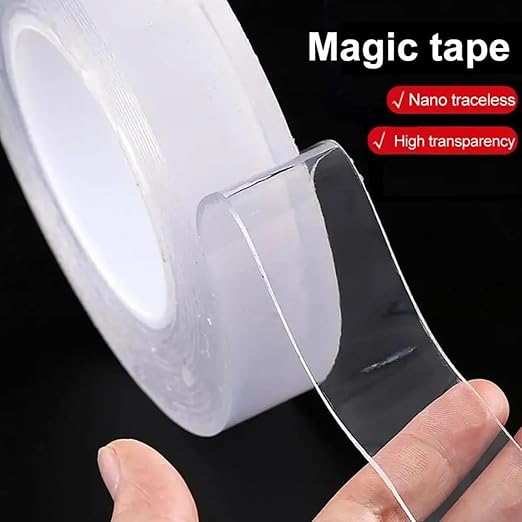 Heavy Duty Clear Double Sided Tape, 10FT Nanometer Mounting Tape Removable Waterproof, Two Sided Adhesive Tapes for Home Office Multipurpose 2mm 3m