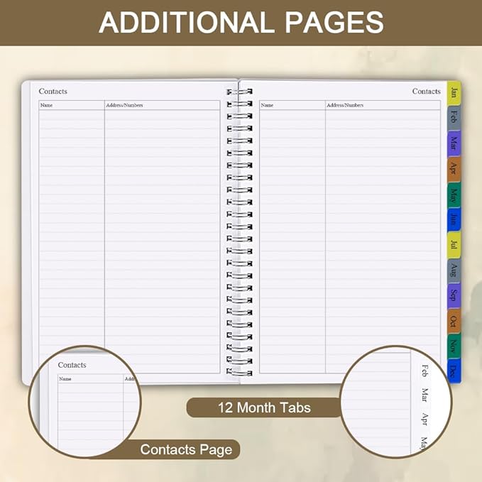 2026 Planner - Planner 2026 for Women & Men, January 2026 - December 2026, Monthly and Weekly Calender Planner with 12 Monthly Tabs, 6.4" x 8.5", Leaf