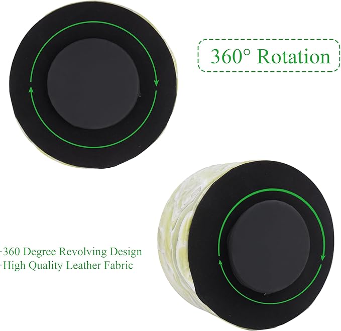Remote Control Holder, 360°Spinning PU Leather Desk TV Remote Caddy,Desk Storage Box Room Accessories for Controller, Media,Mail,Calculator, Mobile Phone,Pencil(1-Big Marble Jade)