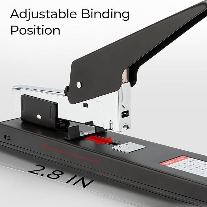 M&G Heavy Duty Stapler with 1000 Staples, 100 Sheet High Capacity, Manual Large Metal Office Stapler for Paper Binding, Black