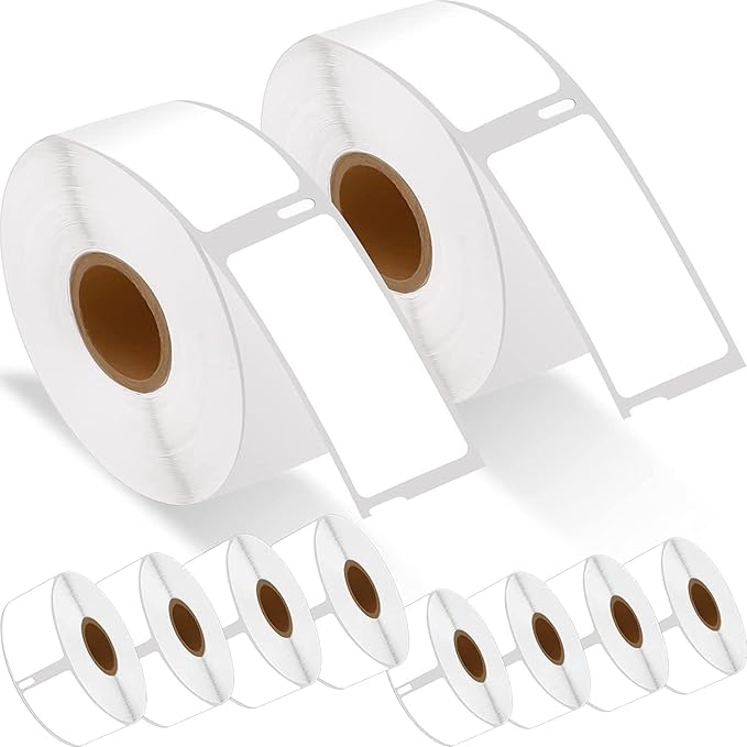 10 Roll (500 Labels per roll) Compatible for Dymo 30336 1" X 2 1/8" Labels Premium Adhesive Resolution Multi-Purpose Tapes for LabelWriter 400 450 Duo Twin Turbo Printer White BPA Free!