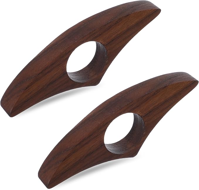 Nogeqi 2PCS Walnut Thumb Book Page Holder, Smooth Finish Wood Page Holders for Reading, Book Opener Holder Reading Gifts Accessories for Readers Readinglovers (Medium, Brown)