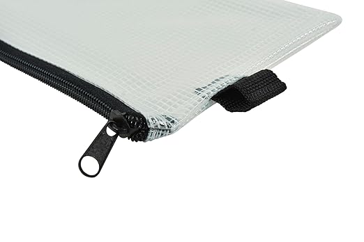Sax Mesh Tool Case Pouches, 5 x 9 inches, Clear with Black Trim, Pack of 10