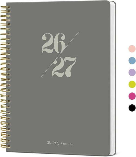 Monthly Planner 2026-2027, 18 Months Calendar Planner 2026-2027, Runs from July 2026 - December 2027, 7" x 10", Perfect for School Office Home Planning - Stone Gray
