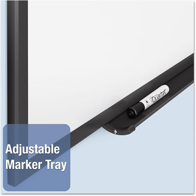 Quartet Magnetic Dry Erase White Board, 96"W x 48"H Whiteboard, Nano-Clean Surface Resists Ink Stains, Black Aluminum Frame (SM538B)