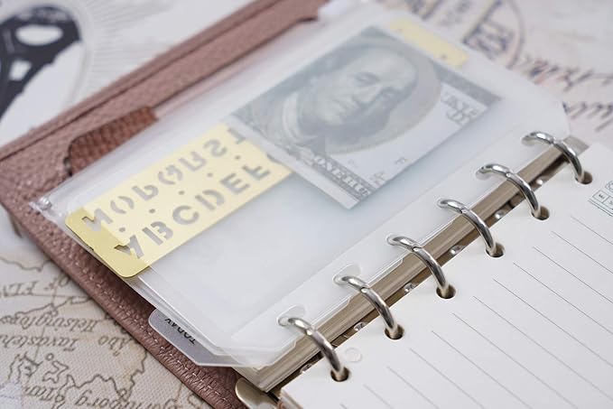 Moterm 2 PCs Page Lifter(Transparent Separator), 1 PC Bookmark Ruler, 1 PC PVC Storage Card Holder and 1 PC Zipper Bag for A7 Planner