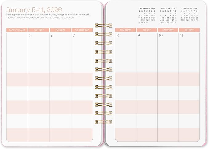 Orange Circle Studio Academic Planner 2026, Bella Flora, Do It All Planners, 17-Month Wire-O Bound Planner for School or Work, Dotted Grid Week-Per-Spread View, To-Do Lists, Budget & Goal Trackers