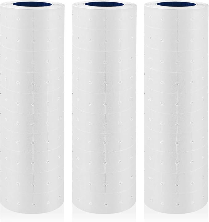 30 Rolls 15000 Price Gun Labels for Mx-5500 White Price Marker Stickers, Super Sticky Label Paper Tag Labels (White)