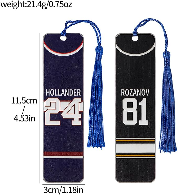 Heated Rivalry Inspired Bookmark, Hockey Jersey Bookmark Double Sided #24#81 Sport Fan Gift with Blue Tassel for Book Lovers (1PC Double-Sided)
