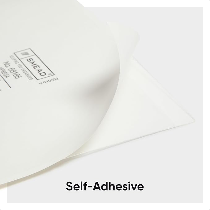 Smead Self-Adhesive Poly Pocket, Document Size, Clear Adhesive Pockets, Storage Labels, 100 per Box, Size: (9” W x 5-9/16” H) (68185) (Pack of 10)
