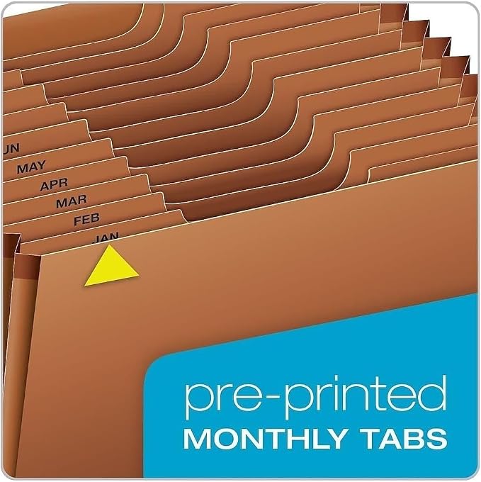 Globe Weis Globe-Weis/Pendaflex Heavy Duty 12-Pocket Expanding File, Monthly Index, Legal Size, Brown, (R219MHD)